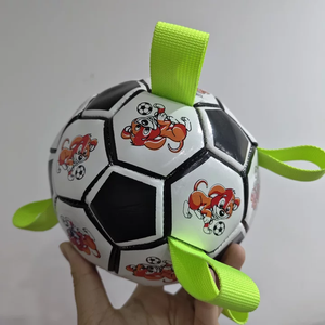 Jouets à mâcher interactifs et durables pour chiens et chats, pour le nettoyage des dents, en forme de ballon de football, avec sangles résistantes et motif de patte, design moderne, 2026 - Product Image 1