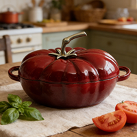 Pot à tomates en fonte émaillée moderne et durable, directement de l'usine, compatible four et lave-vaisselle, pour la cuisine domestique