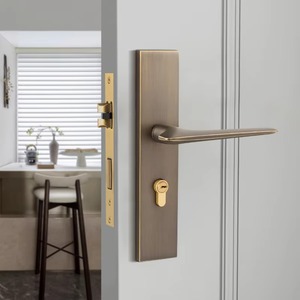 Serrures et poignées de porte intérieures en bois à levier avec grande poignée, prix compétitif, pour salle de bain - Product Image 3