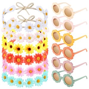 Daisy <b>Headband</b> And <b>Sunglasses</b> Set For Halloween Christmas Costume Accessories Spring Summer Fashion Props Non Woven Gift - Product Image 2
