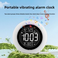 Jam Alarm Getar Kuat Produk Baru Lintas Negara 2026, Dapat Diisi Ulang, Plastik, Portabel, Digital, Suara Alam, untuk Pelajar