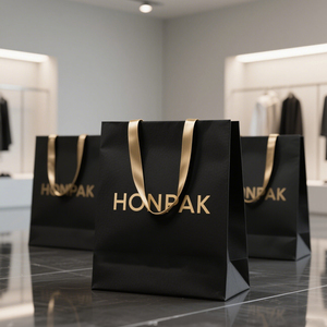Bolsa de compras de regalo al por menor Rosa ropa personalizada con su propio logotipo impreso con bolsas de compras de joyería bolsas de regalo de papel - Product Image 1