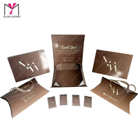 Offre Spéciale : Ensemble d'étiquettes pour cheveux de la marque MUYANG avec boîte à perruque, sac en satin, sac à main, logo en relief, en papier, imprimé UV