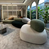 Elegante Conjunto de Sofás Modulares Curvos Reclinables para Salas de Estar Modernas, Apartamentos, Centros Comerciales y Baños - Diseño Elegante y Confortable