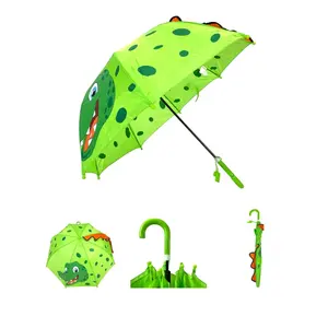 Ovida 3d Groene Dinosaurus Kinderen Paraplu Speciale Metalen Frame Kinderen Paraplu