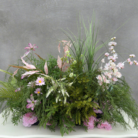 Chemin de table en fleurs artificielles bohèmes multicolores, style forêt, en soie, fait main, durable, pour décoration de mariage, toile de fond ou fenêtre