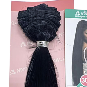 Extensiones de Cabello Yaki Liso Suave de Fibra de Alta Temperatura, Doble Trama, 110 Gramos por Paquete, 30 Pulgadas de Largo - Product Image 3