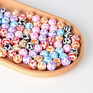 Bracelet en perles acryliques motif vache 16 mm fait main DIY, accessoire de chaîne de main, bijoux fantaisie colorés et tendance, vente en gros - Product Image 3