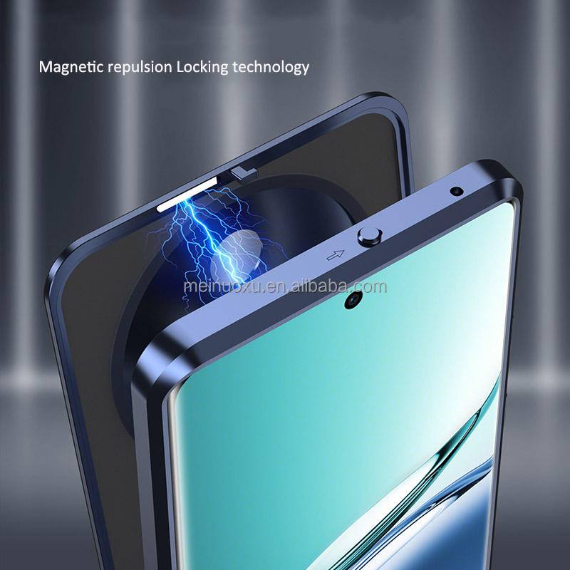 Elastic Snap Magnetic Metal Bumper Frame Case for Oppo A3 Pro