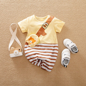 Combinaison à manches courtes pour nouveau-né, vêtements pour bébé fille et garçon, vente en gros - Product Image 5