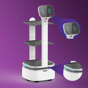 Robot de livraison de nourriture intelligent Robint avec plateau à 3-4 niveaux et capacité de charge de 15 kg, recharge automatique pour robot de restaurant - Product Image 5