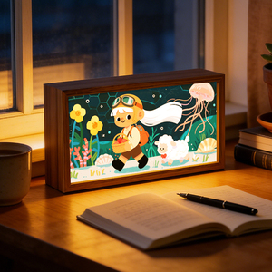 Boîte à lumière LED Bluetooth avec cadre en MDF, <span class=keywords><strong>image</strong></span> imprimée UV 6 couleurs - Product Image 6