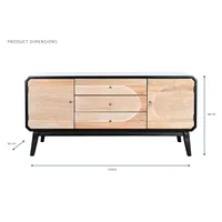 MEuble TV EN BOIS 120X50X58 NOIR
