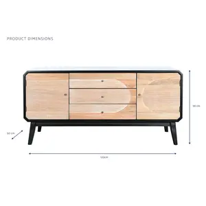 MUEBLE PARA TV DE MADERA 120X50X58 NEGRO - Product Image 1