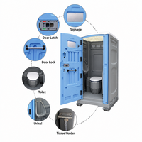 Toilettes portables en HDPE de haute qualité, résistantes à la corrosion, pour extérieur, toilettes mobiles faciles à nettoyer, pour salle de bain publique temporaire