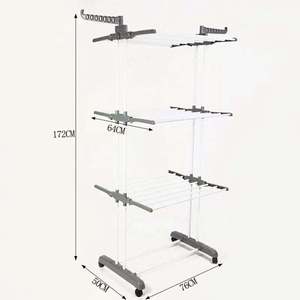 Tendedero Móvil de 4 Niveles, Tendedero Vertical Extensible, Tendedero Plegable para Ropa y Toallas, Venta al por Mayor - Product Image 5