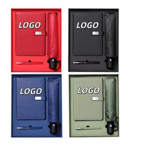 X527 Custom Personalized Business School Teacher Day Giveaway Umbrella Vacuum Flask Cup Journal Notebook Pen Thermos <b>Gift</b> Set Bo - Product Image 3