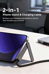 Soporte para Teléfono Móvil Tipo-C Dos en Uno con Cable de Datos y Carga Rápida de 5A, Material de Nailon, Manos Libres para Reloj Inteligente y Video - Product Image 6