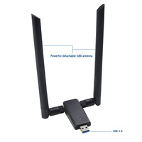 Adaptador WiFi Externo USB3.0 OEM Realtek RTL8812AU, 1200Mbps, Doble Banda, Alta Ganancia, Doble Antena, Tarjeta de Red Inalámbrica AC1200 en Stock
