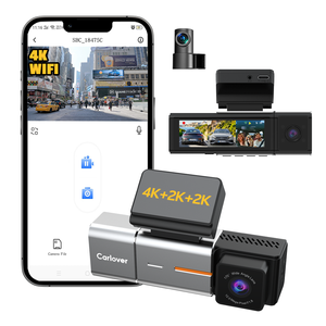 3.19 inch GPS Fisheye gương Dashcam 4k phía trước và phía sau máy ảnh Dashcam 4K 3 kênh Dashcam wifi xe DVR 4k Dashcam cho xe hơi - Product Image 1