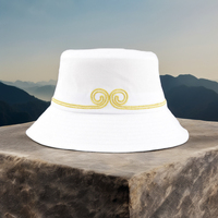 Elegante sombrero de cubo Wukong bordado dorado mitología china de moda gorra de sol de verano ligero Casual para hombres mujeres para