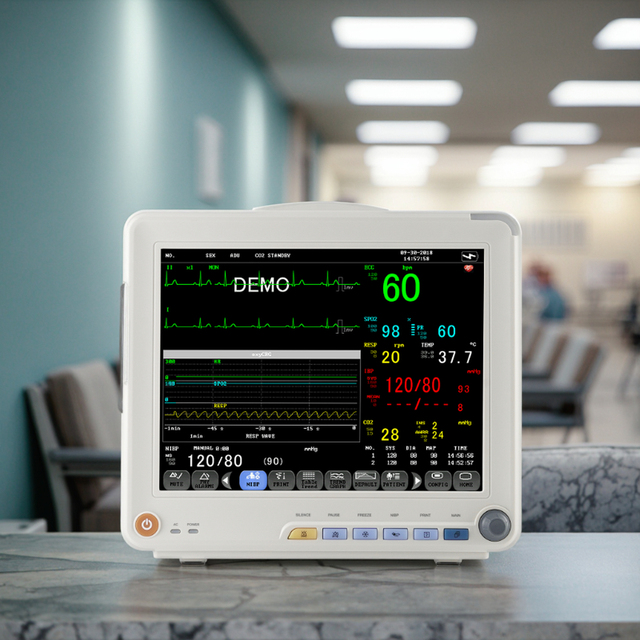 QD MEDICAL QD-PM12D Portable Veterinary Patient Monitor 12.1" LED Display Rechargeable Battery VGA Output 1 Year Warranty for