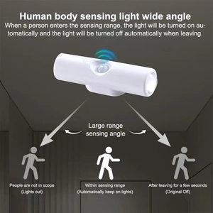 Wireless Magnetic Motion <b>Sensor</b> Rechargeable Small <b>LED</b> Wall <b>Light</b> B22 PVC Material-Moveable Night <b>Light</b> for Bedside Corridor - Product Image 5