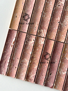 Trung Quốc Nhà sản xuất rãnh lõm mosaico Màu Đỏ travertine mosaik travertine đá cẩm thạch khảm phòng tắm Ốp tường giá - Product Image 5