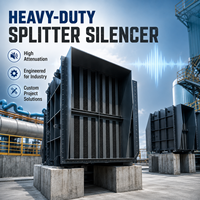 Hualiving Silencieux Acoustique Industriel Personnalisé Atténuateur de Bruit à Large Bande Faible Perte de Pression pour Ventilateur, Conduit, Chaudière, Échappement, Aération