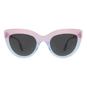 2024 son tasarımlar Trendy renkli Retro İtalya el sanatları parlatma kadın asetat güneş gözlüğü