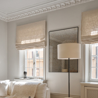 Persianas Romanas Modernas con Textura, Cortinas Opacas Personalizables para el Hogar y Hoteles, Cortinas Estampadas Decorativas con Cuerda para Sala de Estar