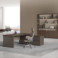 Bureau de direction au design moderne, bureau de PDG, bureau de directeur général, bureau de patron, bureau en forme de L avec tiroir