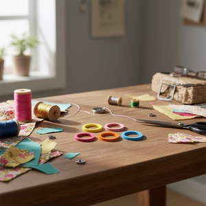 Accessorio circolare in legno ILAN da 35 mm, 5 pezzi, per la creazione di articoli da cucito - Product Image 3