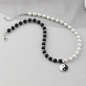 Collier pendentif Yin Yang Taichi <span class=keywords><strong>pour</strong></span> couples, chaîne de clavicule <span class=keywords><strong>pour</strong></span> femmes et hommes, noir avec blanc, collier ras du cou YinYang, bijoux <span class=keywords><strong>pour</strong></span> meilleurs <span class=keywords><strong>amis</strong></span> - Product Image 5