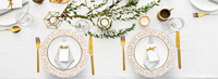 Assiettes de présentation antiques, assiette de présentation ronde en plastique blanc de 13 pouces, gaufrée, pour dîner, fête de mariage, décoration de table élégante
