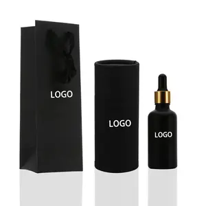 Frasco de vidro preto fosco personalizado para óleo essencial, frasco líquido de essência 5ml 10ml, frasco de amostra para perfume, subpacote