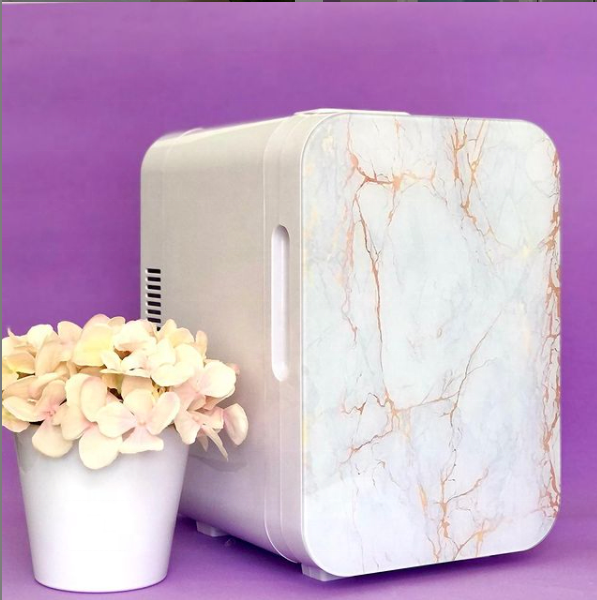 Портативный косметический холодильник для ухода за кожей с мраморной стеклянной дверью, 5 л