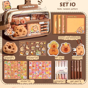 Mới Nhất Tốt Nhất Người Bán Dễ Thương Capybara Văn Phòng Phẩm Thiết Lập Với Tổ chức Hộp Trường Nguồn Cung Cấp Trở Lại Trường Học Cần Thiết Bút Chì - Product Image 4