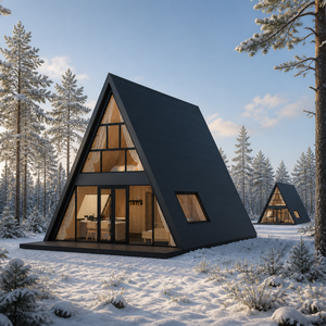 Cabane <span class=keywords><strong>de</strong></span> retraite dans les dunes <span class=keywords><strong>de</strong></span> sable, projet d'hébergement modulaire préfabriqué pour complexe hôtelier S990, <span class=keywords><strong>maison</strong></span> en forme <span class=keywords><strong>de</strong></span> A - Product Image 6