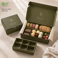 Boîte à macarons en kraft de qualité alimentaire personnalisée en gros, pliable, gaufrée, pour emballage cadeau, biscuits, bonbons, pâtisseries et desserts