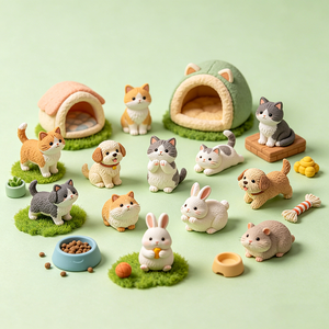 Figura Decorativa de Animales con Temática Familiar de Poliresina, Decoración Cálida <span class=keywords><strong>para</strong></span> el Hogar, <span class=keywords><strong>Regalos</strong></span> de Aniversario y de Inauguración de Casa - Product Image 1