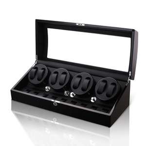 Mineesi Sang Trọng Tùy Chỉnh Màu Đen Đồng Hồ Bằng Gỗ Winder Hộp Chất Lượng Cao 8 + 9 Khe Cắm OEM/Odm Màn Hình Cảm Ứng Con Quay Hồi Chuyển Tự Động Trường Hợp Đồng Hồ Mô Hình - Product Image 4