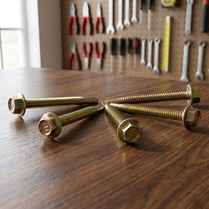 PDC Brand Hex Head Self-Drilling Class 8 Steel & Brass Zinc Finish Standard <b>Thread</b> Inch Screws Model 1 for Building & Roofing - Product Image 2