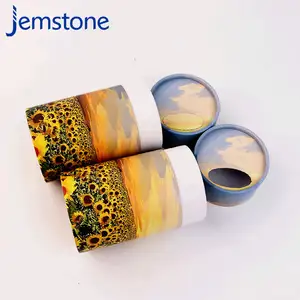 Custom Eco-Friendly Biodegradable Cardboard Cylinder For Ashes And Cremains Packaging Printed Paper Tube