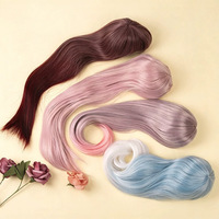 Perruque BJD Série Fantasy OEM/ODM 60 cm, style 3 parties, pour poupée, avec accessoires de maquillage et coiffure, cheveux raides ou bouclés, ombré coloré
