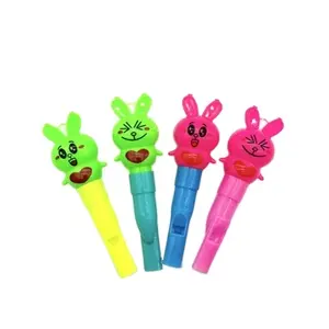 Direct from Factory Plastic Cartoon Rabbit Whistle Classic Toys Kids Noise Maker Candy Toys for Children from China