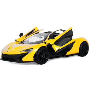 Motormax DCD McLaren P1 1/24 modellino giocattolo giallo auto sportiva con porte aperte metallo e materiale in lega di plastica