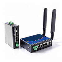 Adaptateur de transmission sans fil à montage sur rail DIN, Wi-Fi 5 double bande, Ethernet Gigabit 5 ports, CAN FD, RS232, RS485, prise en charge de larges plages de température