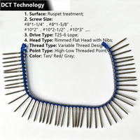Quik Drive # Sekrup Baja DSV 8 X 1-5/8 inci, Berpita, untuk Lantai Kayu, Subfloor, Decking, Self-Drill, Kepala Persegi, Torx Drive, Flat Head, 1 Inch, Ruspet