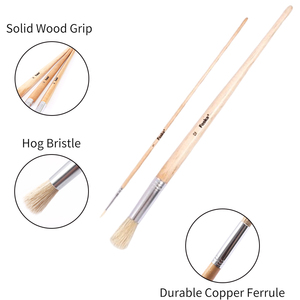 Set di 12 Pennelli Artistici di Diverse Dimensioni con Setole 100% Naturali di Cinghiale per <span class=keywords><strong>Pittura</strong></span> Artistica, <span class=keywords><strong>Pittura</strong></span> Artigianale e Acquerello - Product Image 4